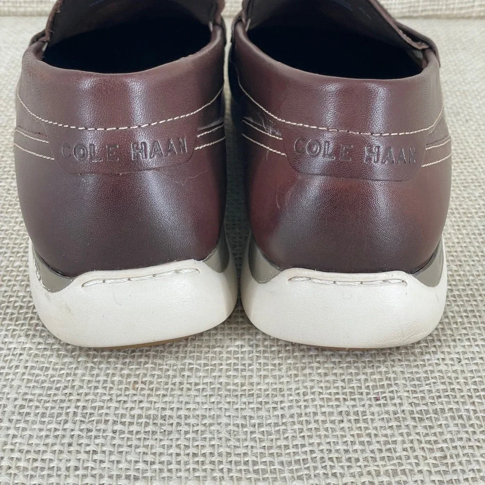 Cole‎ Haan Grand Atlantic Penny Loafers Mens 8.5 Mahogany Brown Leather C33028
